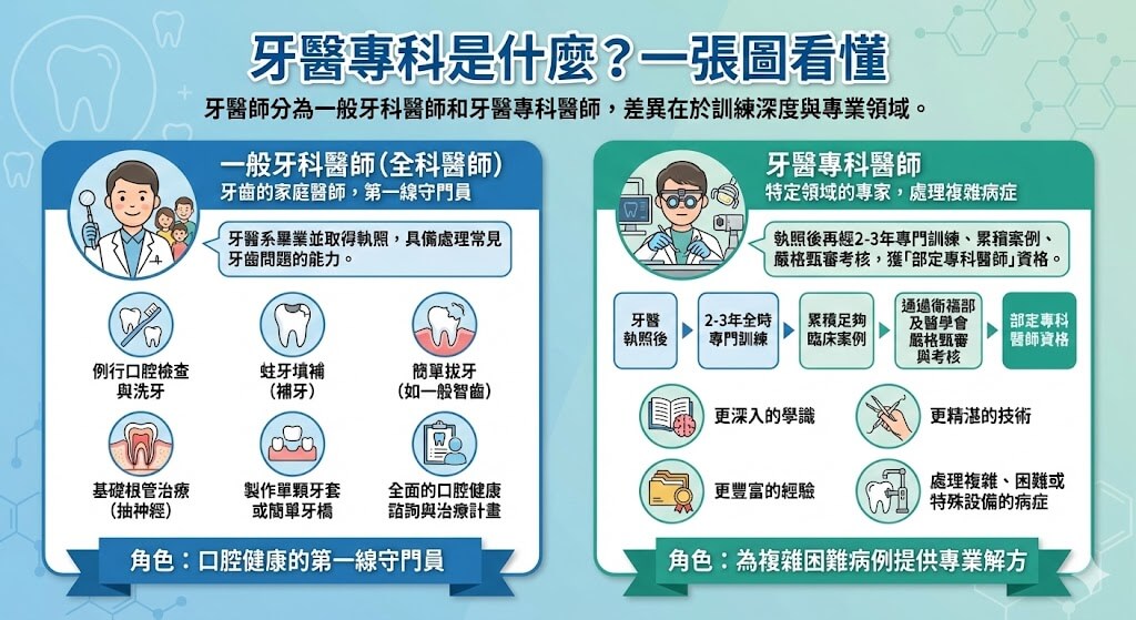 牙醫專科是什麼？一張圖看懂